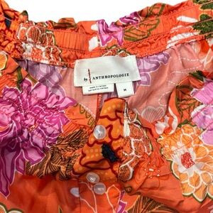 Anthropologie Women's Bright Floral "Silk" Viscose Pajama Shorts Elastic Waist